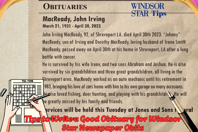 Tips to Write a Good Obituary for Windsor Star Newspaper Obits